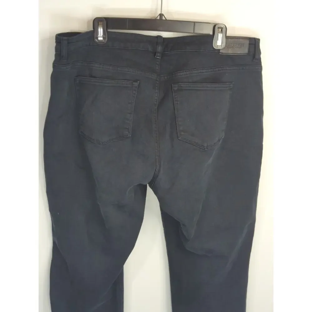 Lauren Ralph Lauren Black Tapered Down‎ Mid Rise Casual Slim Denim Womens 20W